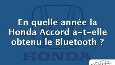 En quelle année la Honda Accord a-t-elle obtenu le Bluetooth ?